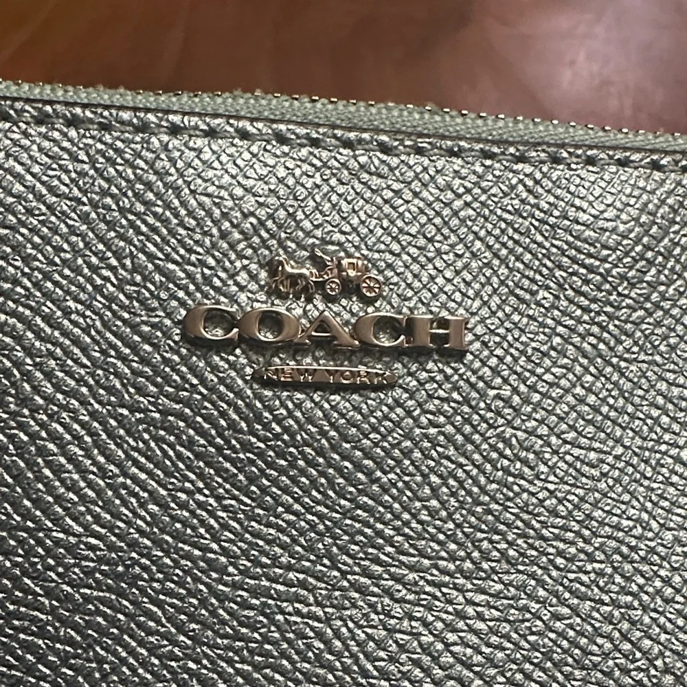 Coach Metallic Blue Wristlet